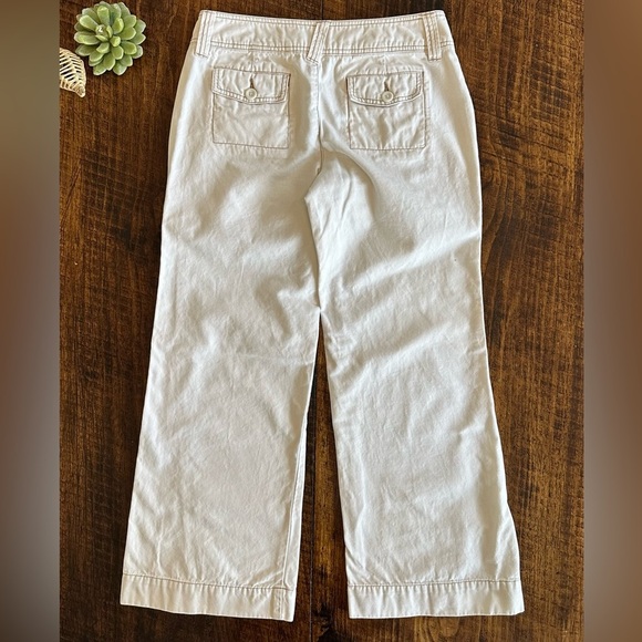 Garnet Hill | Beige/Cream Wide Leg Cropped Jeans/Pants - Picture 2 of 8